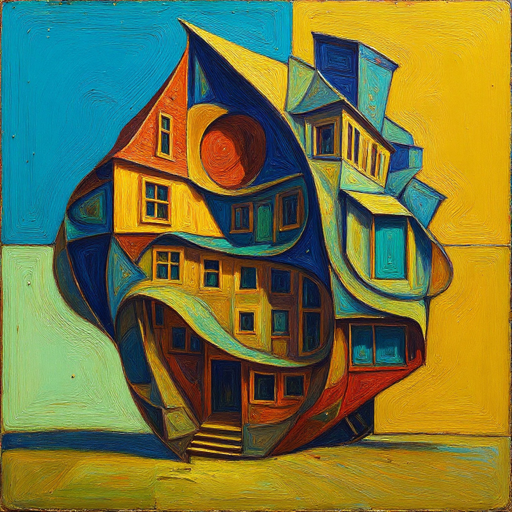 Дом - картина Ивана Новоселова