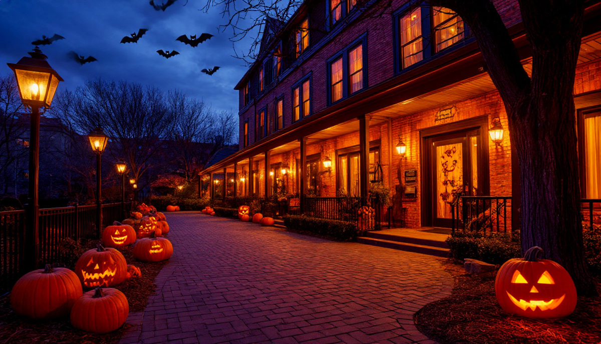 Отель с хэллоуинским декором