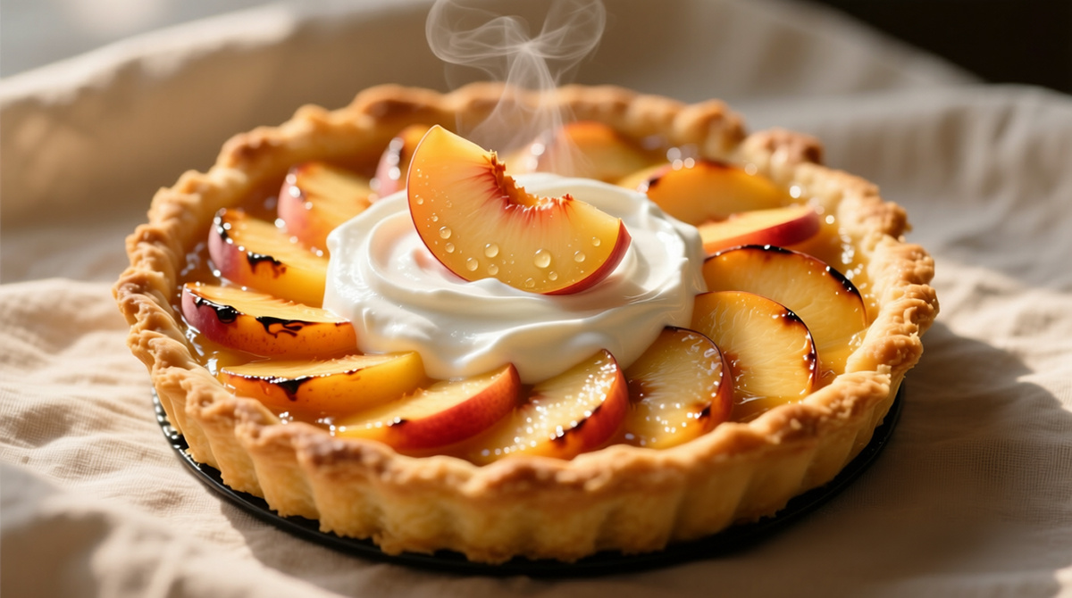 Персиковый тарт с йогуртовым кремом