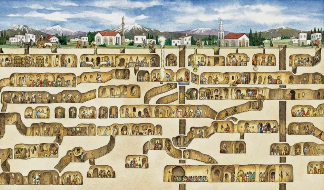 Город Деринкую, Каппадокия, Турция.