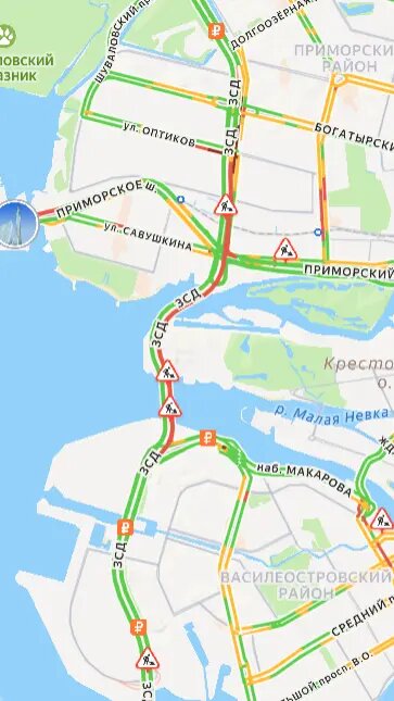    Фото: скриншот сервиса «Яндекс.Пробки»