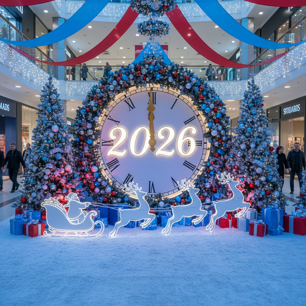 Фотозона новогодняя в торговом центре