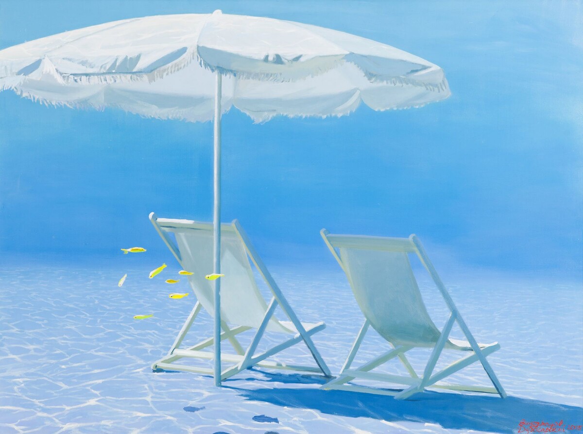 «Шезлонги» из серии «Под водой». 2005 г. Источник https://sovcom.ru/chastnye_prodazhi/sovremennoe-iskusstvo/shezlongi/