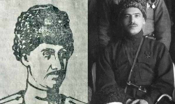 Руководители терского восстания: полковник Н.К. Федюшкин и генерал Л.Ф. Бичерахов. Фото из открытых источников