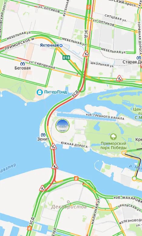    Фото: скриншот сервиса «Яндекс.Пробки»