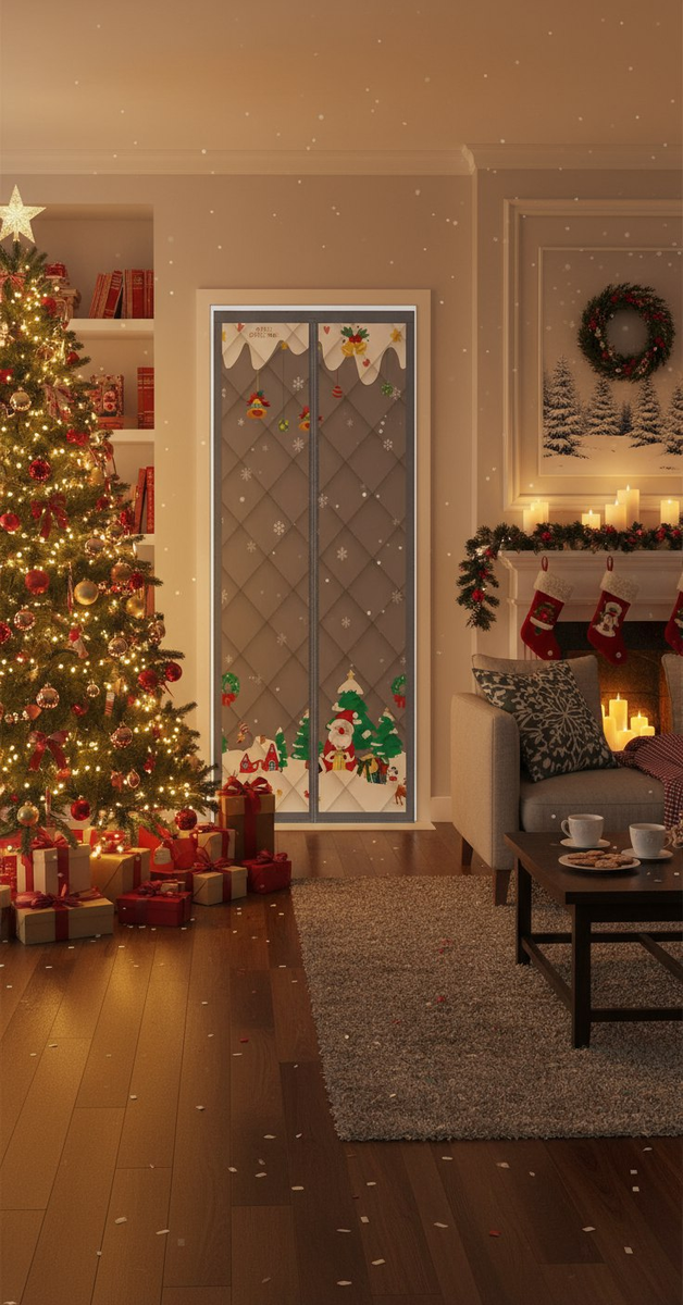 Пример теплых штор на дверь. Стоимость на Озон от 1800 руб.