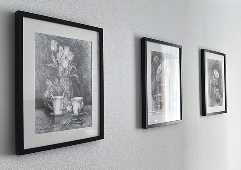 Серия работ "Чаепитие" художницы Фирсовой Светланы, выполнены шариковой ручкой.