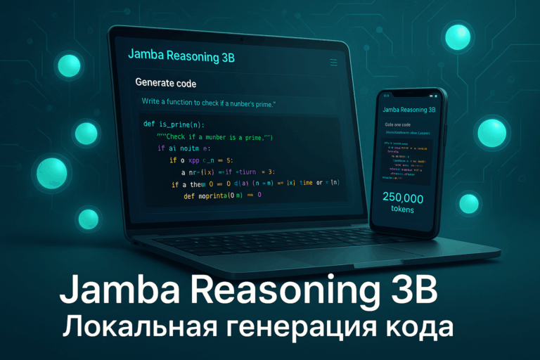    Искусственный интеллект, Jamba Reasoning 3B, генерация кода и обработка локально с гибридной моделью AI от AI21 Labs для приватности данных.