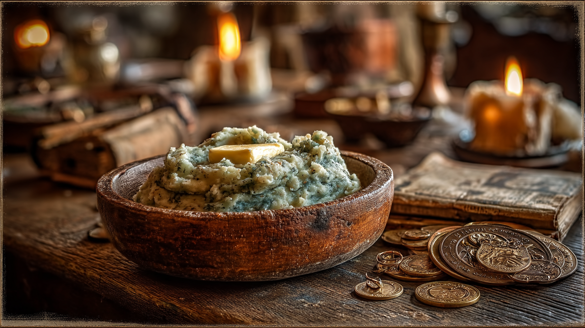 Колканнон на праздничном столе Хэллоуина в Ирланди