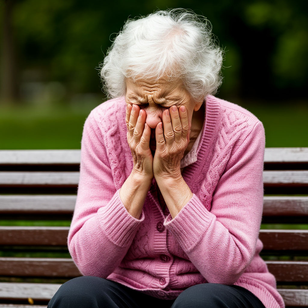 Бабушка плачет