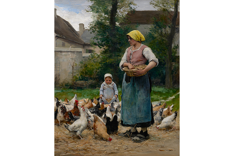 Жюльен Дюпре (1851–1910) Femme avec des poules, частная коллекция, фото любезно предоставлено: Rehs Galleries, Inc., Нью-Йорк.
