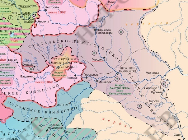 Суздальско-Нижегородское княжество. Изображение из открытых источников.