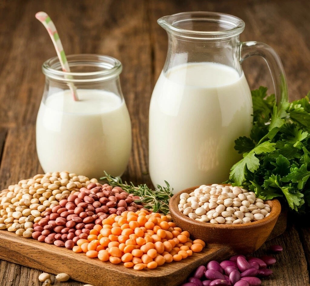 Молоко, бобы.