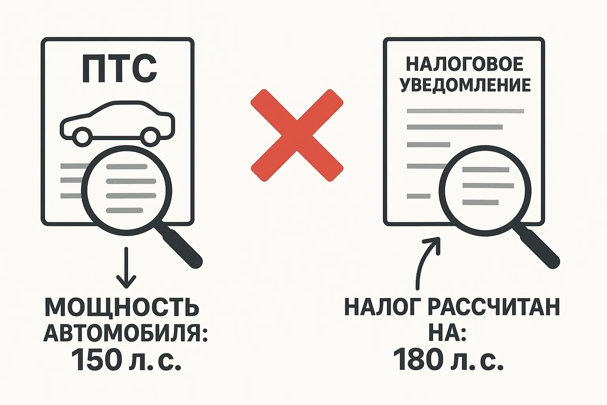 Несоответствие мощности и налога