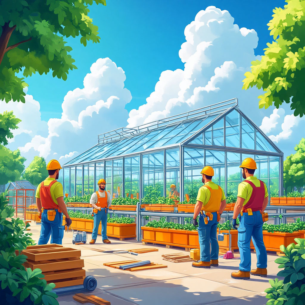 Теплица с оборудованной системой автополива и обогрева