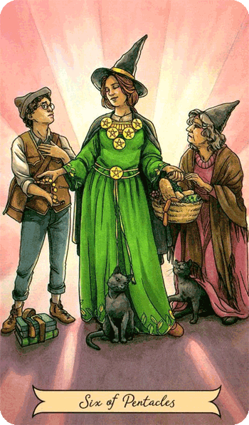 повседневное таро ведьмы, 6 пентаклей