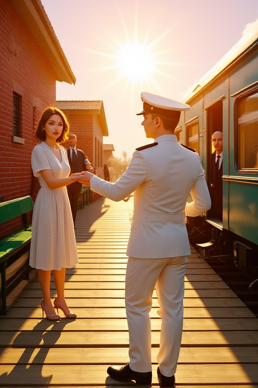 Офицер встал. Взял фуражку. И вдруг протянул ей руку.  И она поняла всё без слов. Встала и вышла вместе с ним.