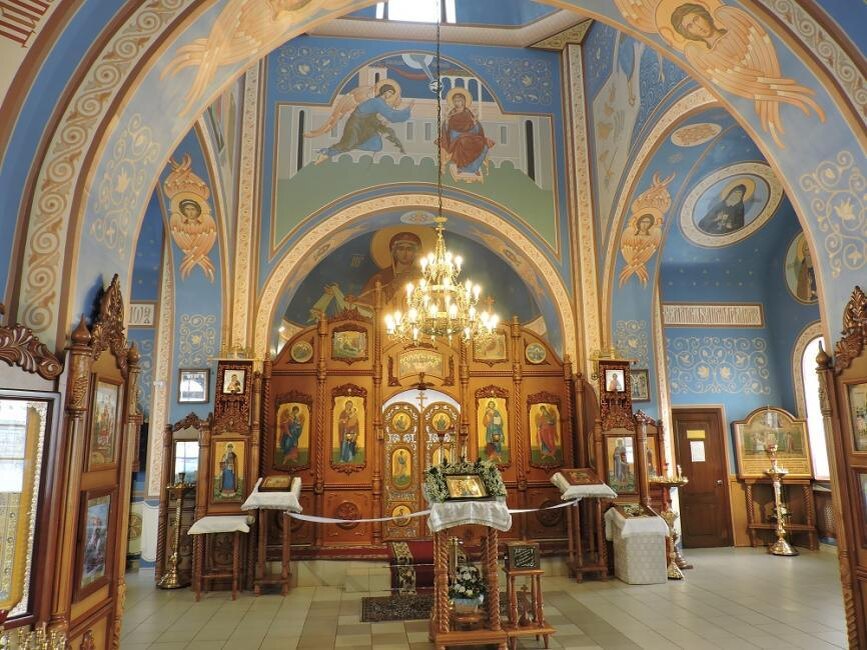    В алтарной части купольной части алтаря Линевского храма в честь Покрова Пресвятой Богородицы - изображение иконы Покрова Пресвятой Богородицы, Фото Анны Зубаревой