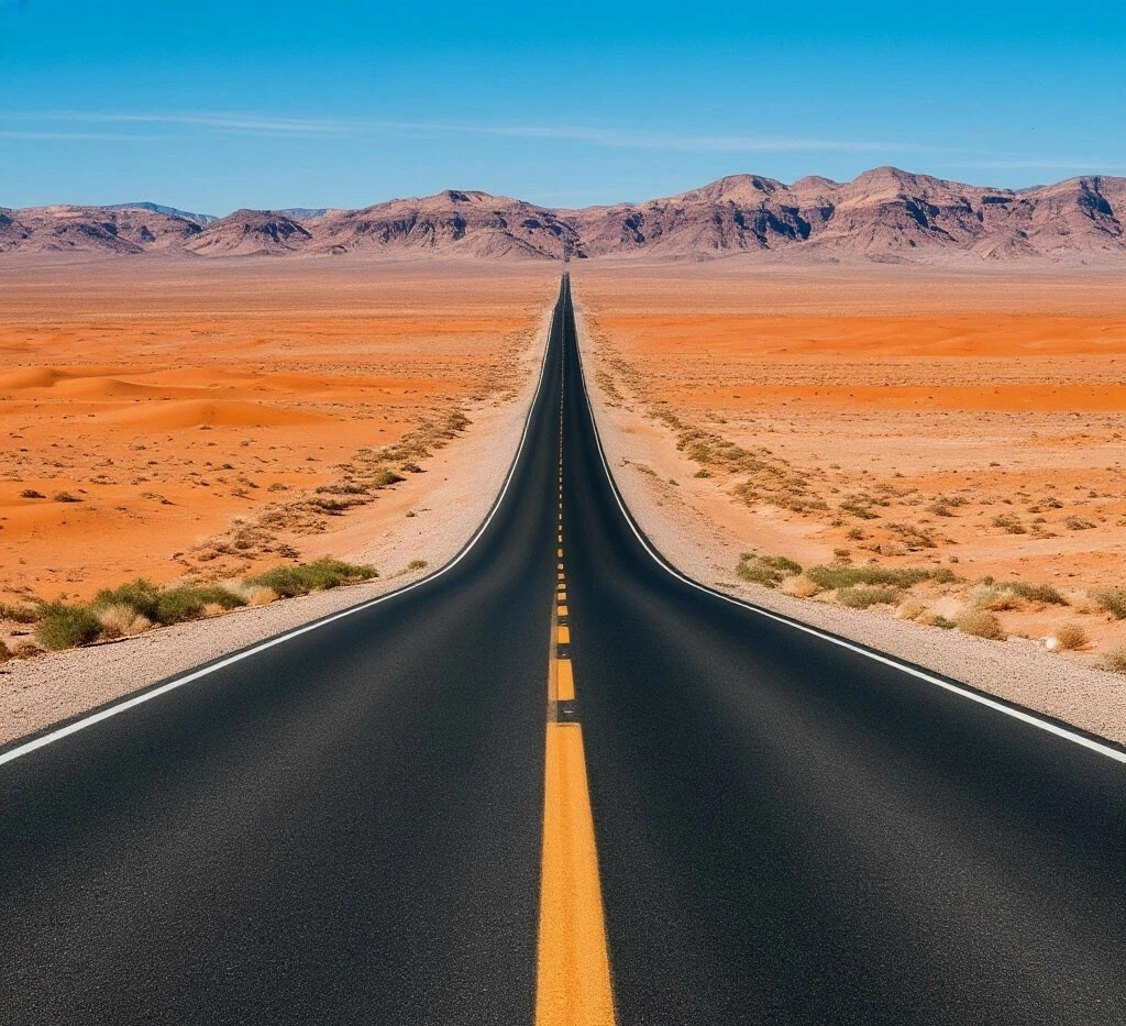 Дорога в пустыне.