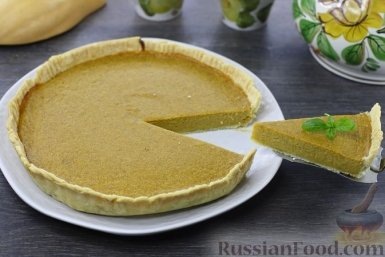 Идеальный десерт к чаю: песочный пирог с тыквой и сгущённым молоком  📷
