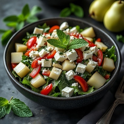 фото салат с грушей и сыром фета