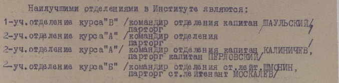 ЦАМО РФ, Высший военно-педагогический институт Красной армии, приказы,  ф. 60734, оп.36373, д.21.