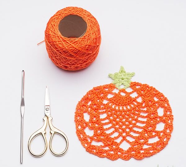 Салфетки с тыквами крючком со схемами