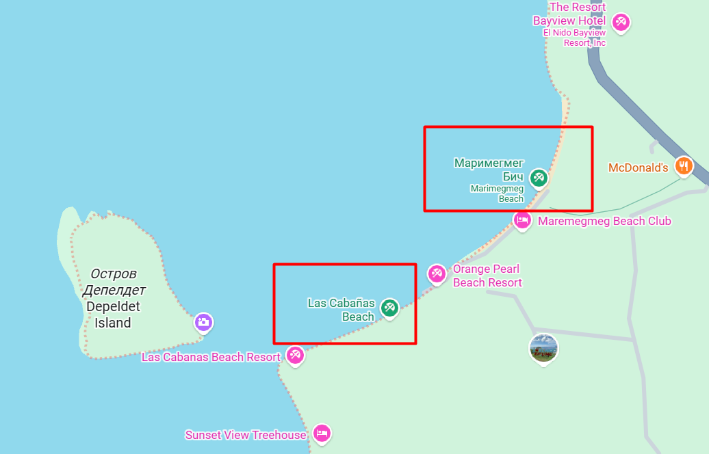 пляжи на карте