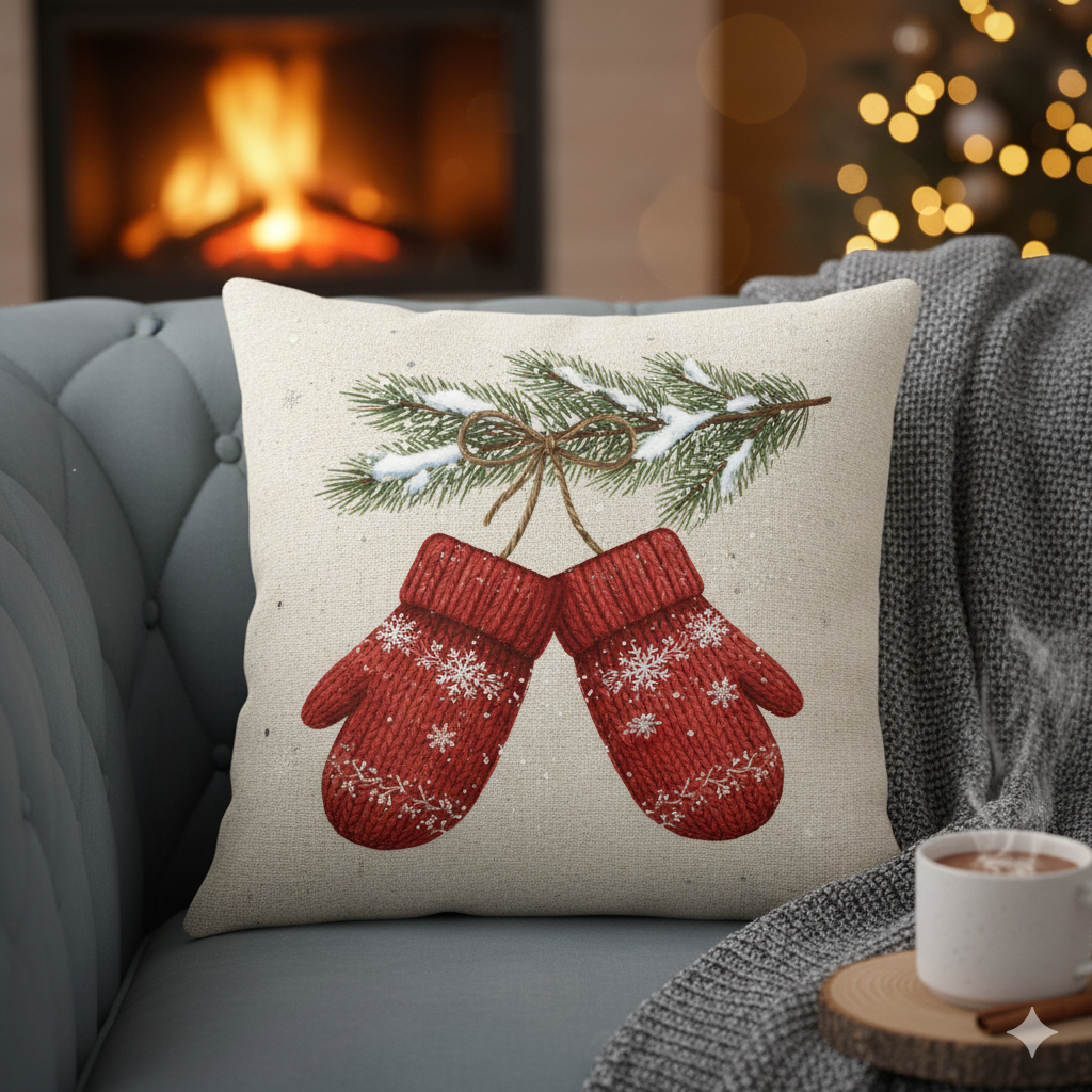 Красные варежки для тепла