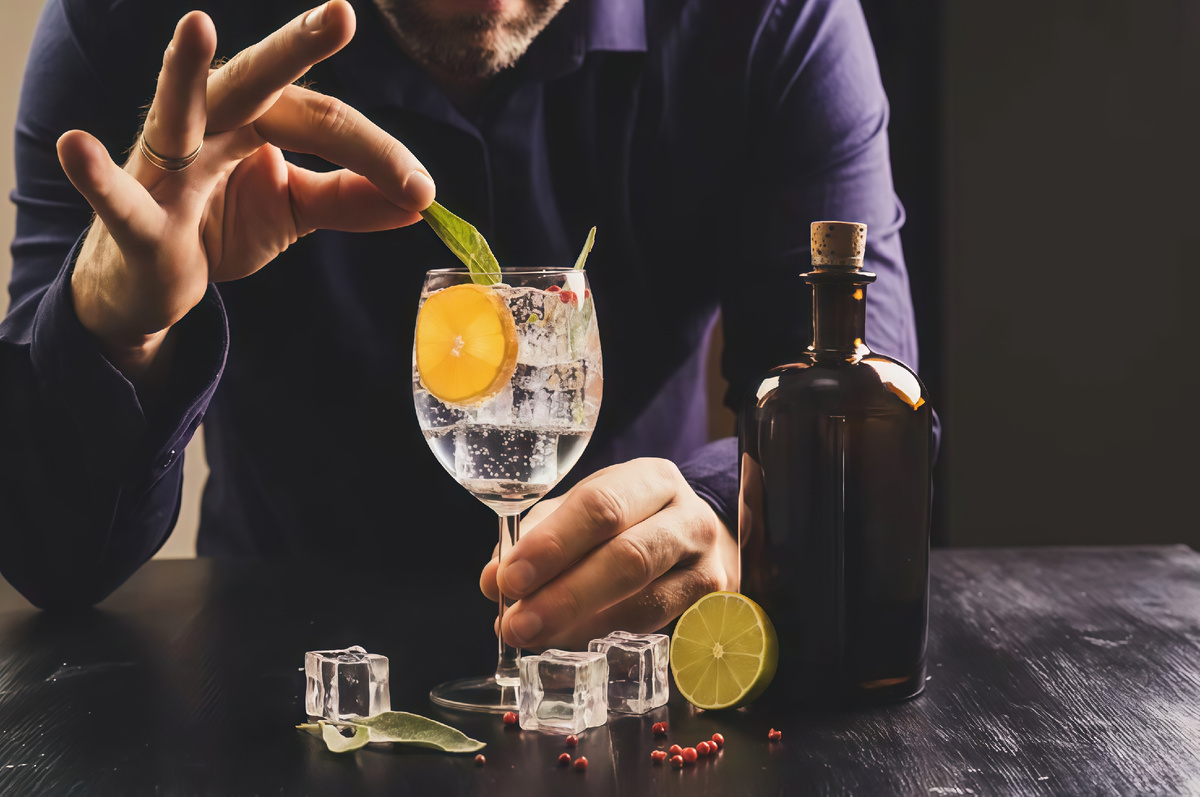 Приготовление джин-тоника