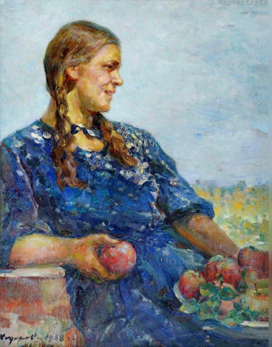 Фёдор Модоров. «Девушка с яблоками». 1938