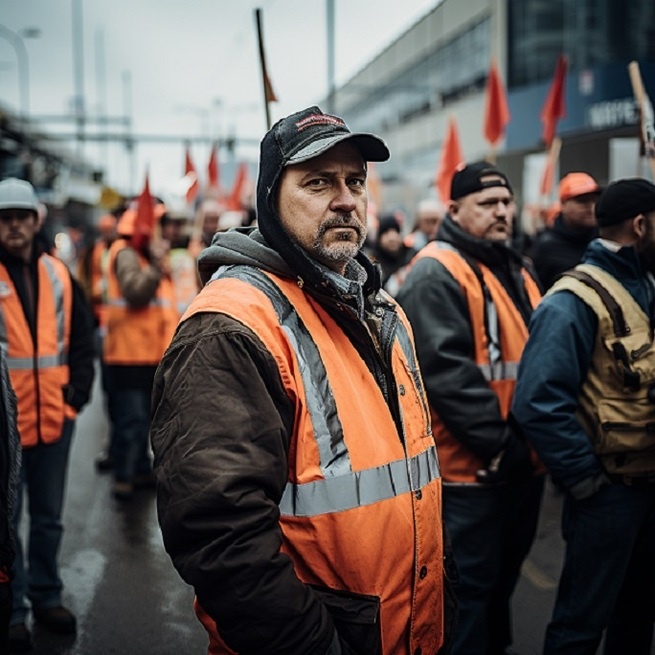 И чем только недовольны?! Одеты-обуты, вон, даже нарядный жилет со светоотражающими полосками имеется!