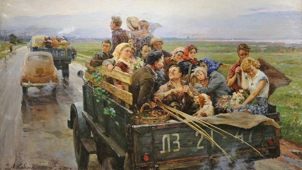 Отвечаю на ваши вопросы. Основные принципы живописи соцреализма 50-60-х.