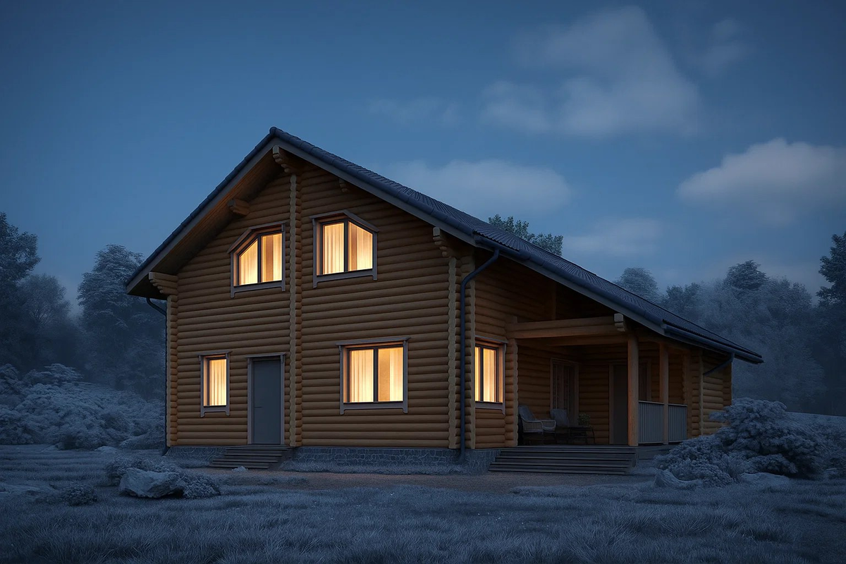 Дом из оцилиндрованного бревна