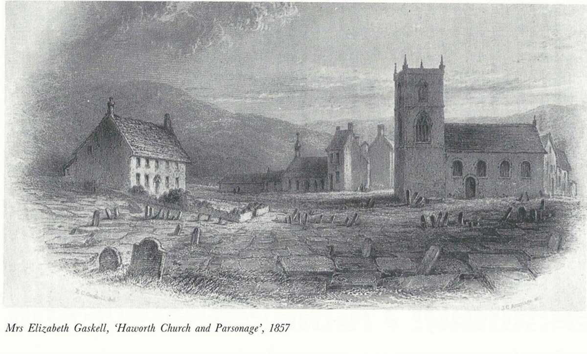Церковь и приходской дом в Хоуорте, миссис Элизабет Гаскелл, 1857 г., из книги «Жизнь Шарлотты Бронте», Research Gate
