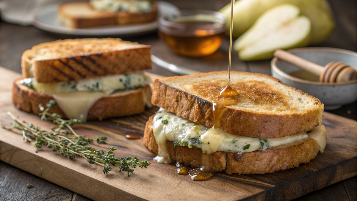 Фото: Горячие бутерброды с грушей и горгонзолой