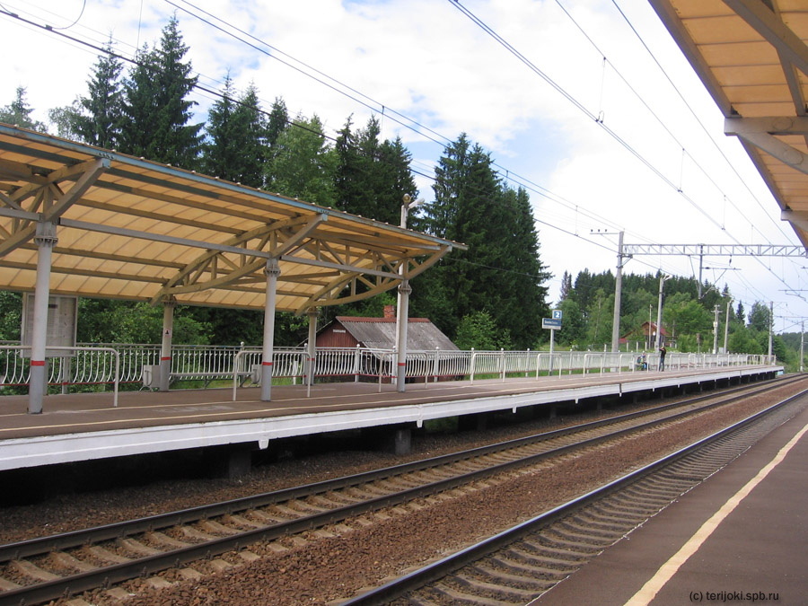 Служебный железнодорожный дом за платформой № 2. Фото: Шефер В.Д., 10 июля 2015 г.