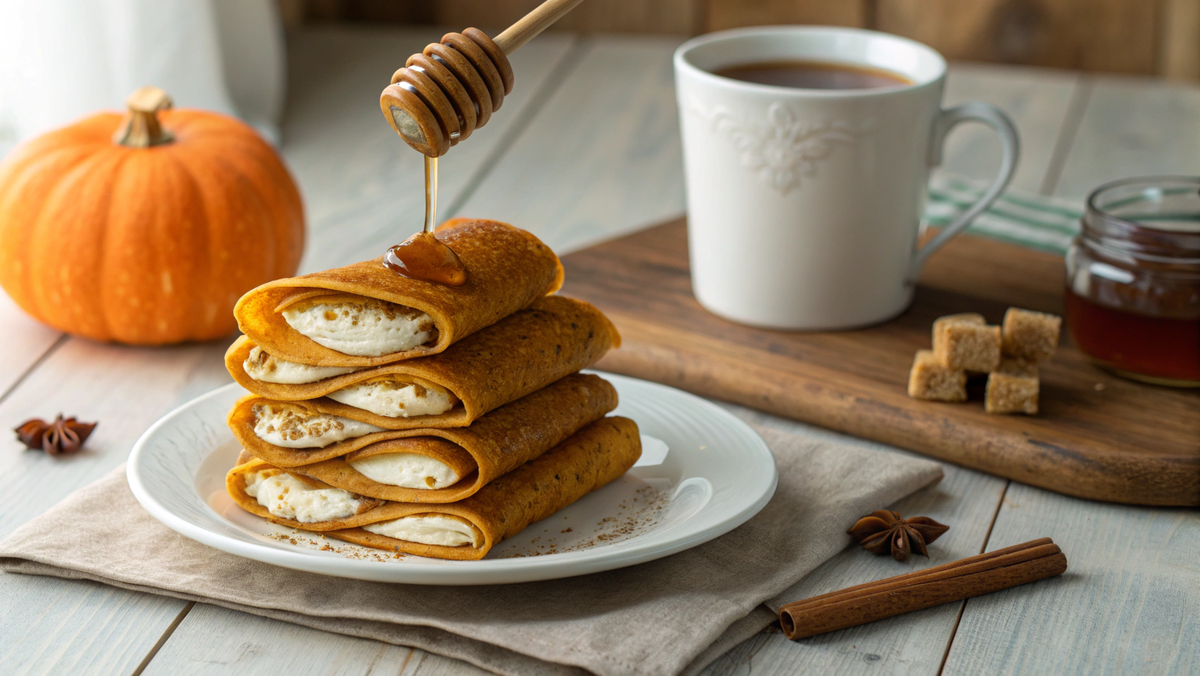 Фото: Тыквенные блины с творожной начинкой 