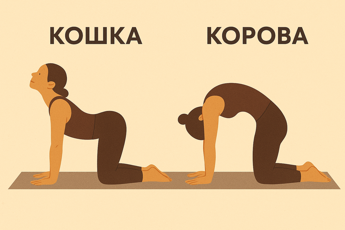 Кошка–корова (Марджариасана в динамике)