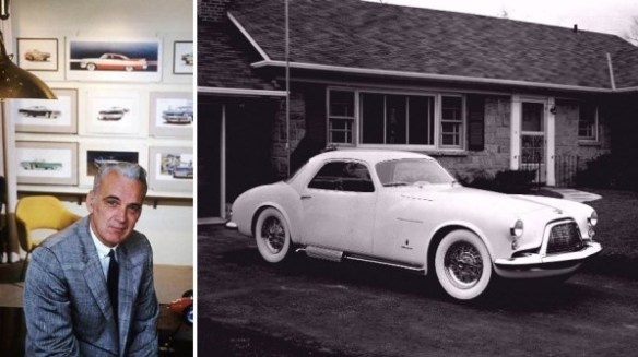 Вирджил Экснер и DeSoto Explorer I перед его домом