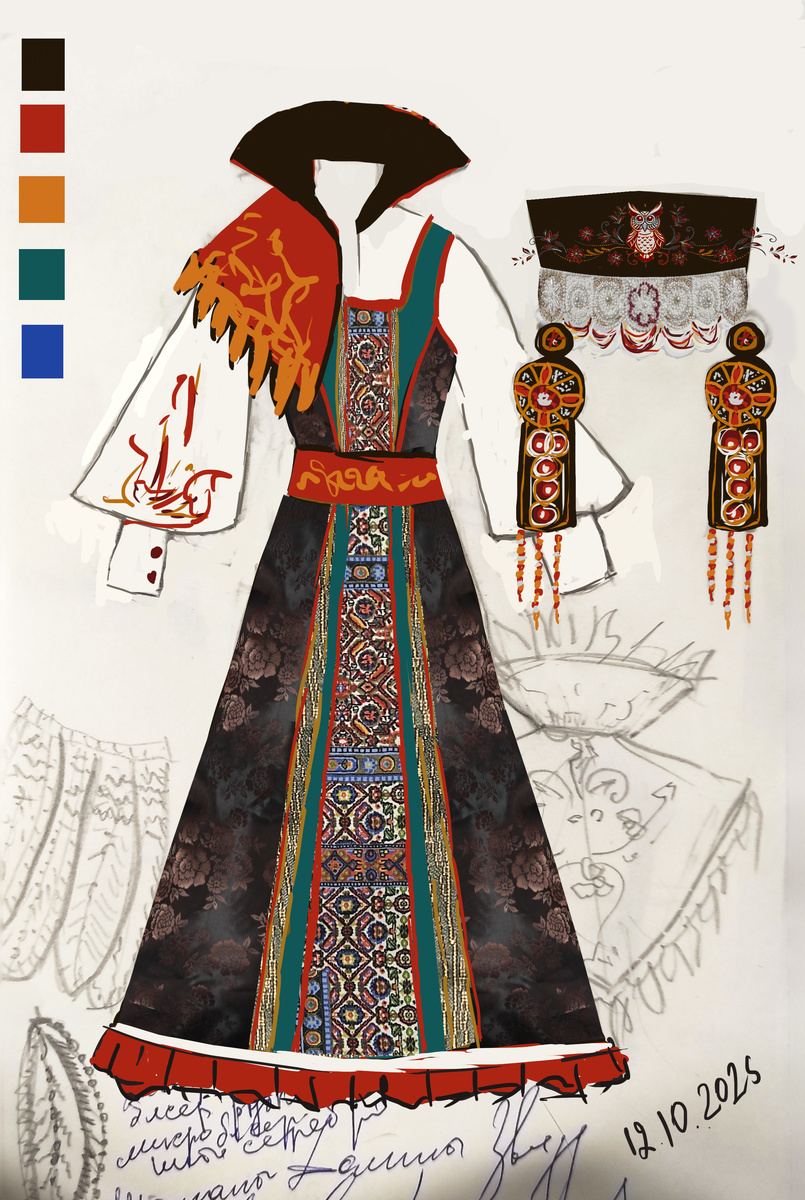 Эскиз для будующей куклы Совуха