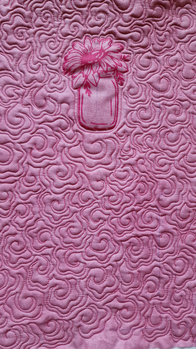 Стежка косметички. Цветок-ручная набойка штампом