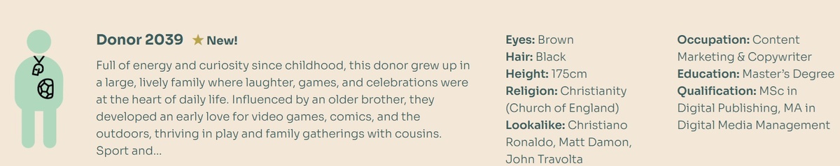 Принтскрин. Вот пример одного из доноров Лондонского банка: христианин, выглядит как Криштиану Рональдо и Джон Траволта