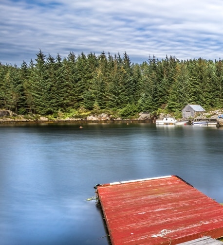 Одно из чистейших озёр на фоне елового леса