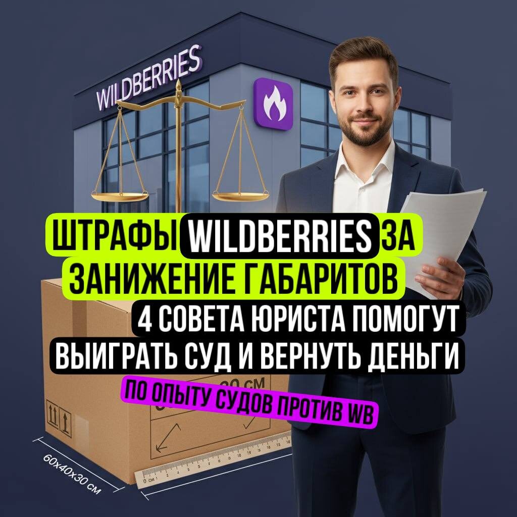Лайфхаки для продавцов - как увеличить шансы на возврат штрафов Wildberries за занижение габаритов. По опыту судов селлеров против ВБ.