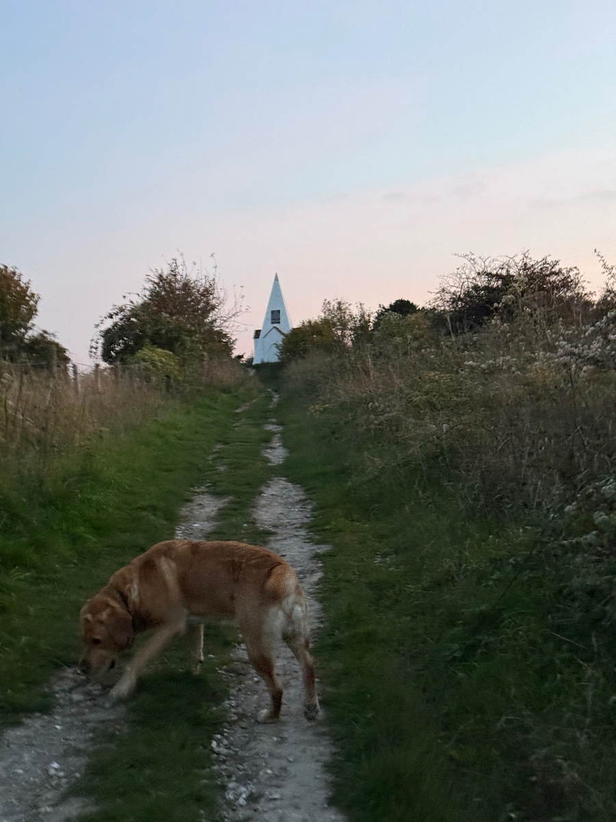 Белая пирамида на холме. Фотография из личного архива. 