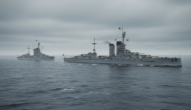 Линкоры «Дунай» и «Изер» в Северном море