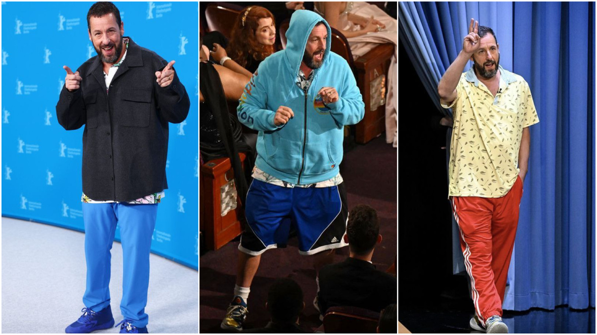 Адам Сендлер законодатель кринжа на публичных выступлениях и ковровых дорожках, неизменен своему стилю (источник Pinterest) 