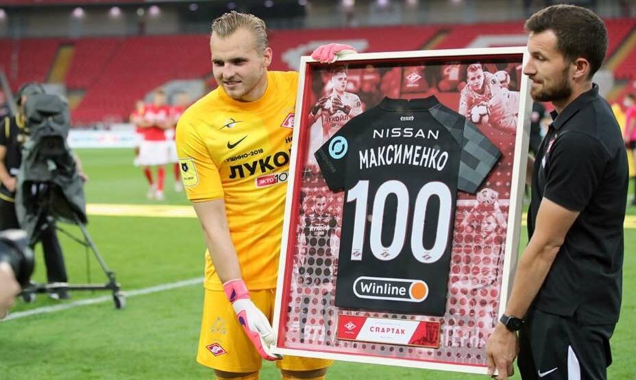    Александр Максименко перешагнул сотый рубеж по числу матчей за «Спартак». Фото: РПЛ
