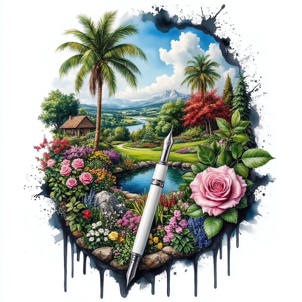 Иллюстрация автора: ландшафтный дизайн - это так приятно - творить красоту у своего дома